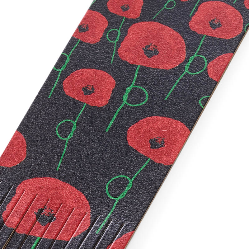 remembrance poppy recycled leather notebook black